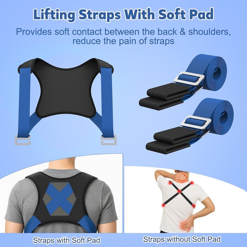 NOCOEX Moving Straps for Heavy Object - 2-Person Lifting and Moving System with Soft Back Pad - Shoulder Lifting Straps for 2 Movers to Easy & Safe Carry Furniture Appliance Mattresse Up to 880lbs - Image 3